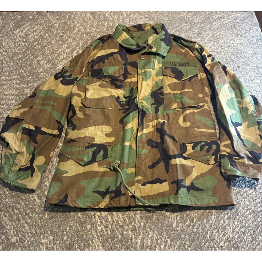 US Navy M-65 Field Jacket Gorpcore Woodland Camo Medium Regular